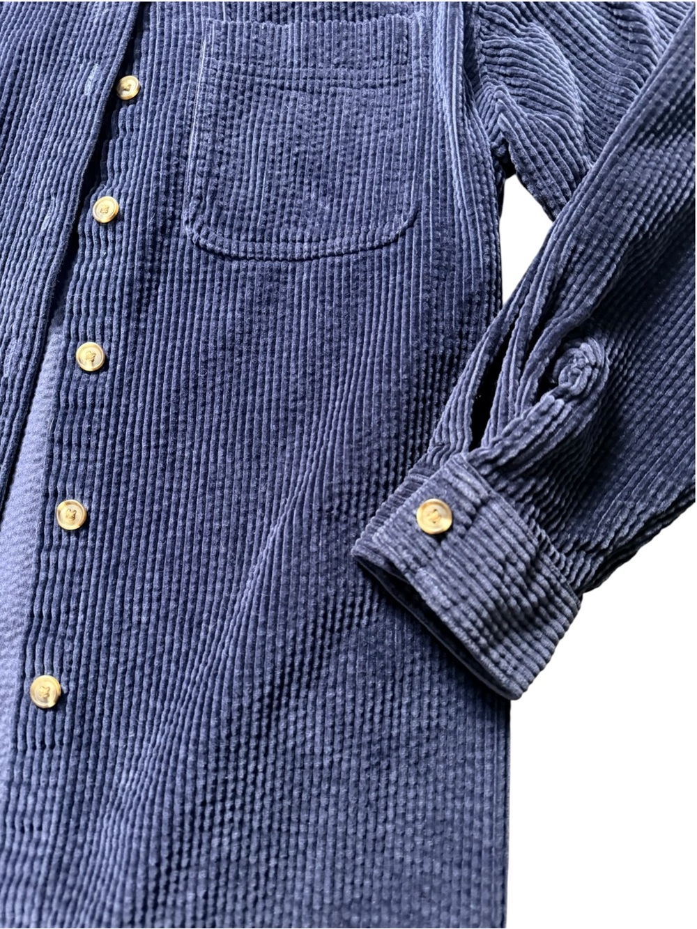 L.L.Bean Navy Blue Corduroy Button Down Overshirt Shirt Jacket S - Picture 6 of 10
